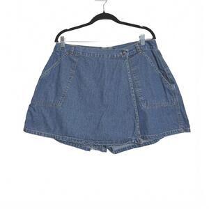 Vintage 90s Style Denim Jean‎ Skort Shorts